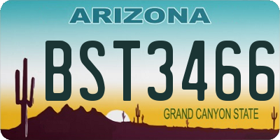 AZ license plate BST3466
