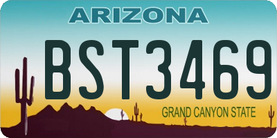 AZ license plate BST3469