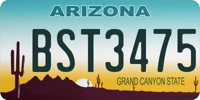 AZ license plate BST3475