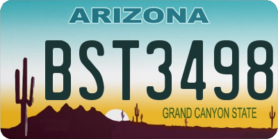 AZ license plate BST3498