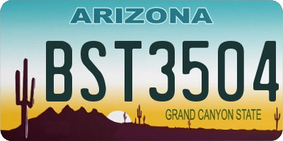 AZ license plate BST3504