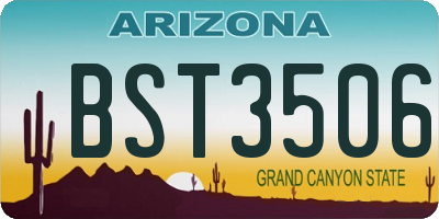 AZ license plate BST3506