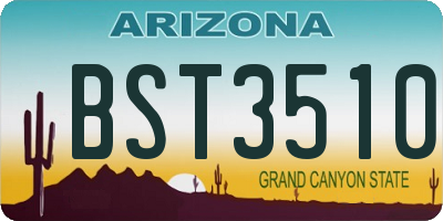AZ license plate BST3510