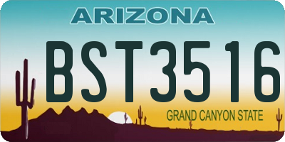 AZ license plate BST3516