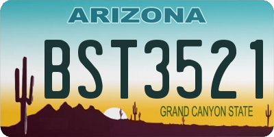 AZ license plate BST3521