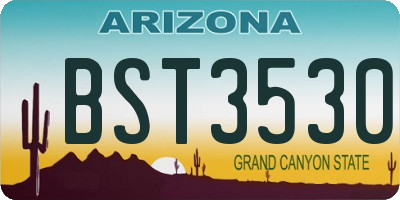 AZ license plate BST3530