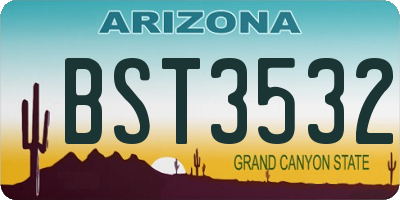 AZ license plate BST3532