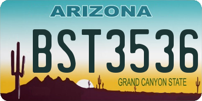 AZ license plate BST3536