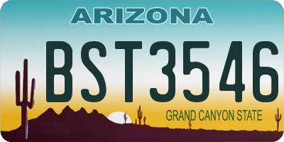 AZ license plate BST3546