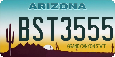 AZ license plate BST3555