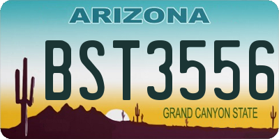 AZ license plate BST3556