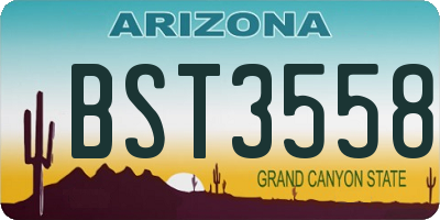 AZ license plate BST3558