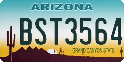 AZ license plate BST3564