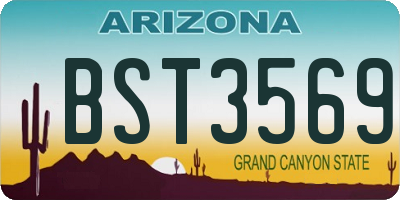 AZ license plate BST3569