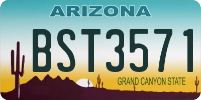 AZ license plate BST3571