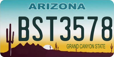 AZ license plate BST3578