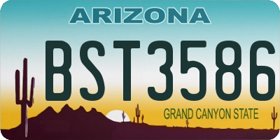 AZ license plate BST3586