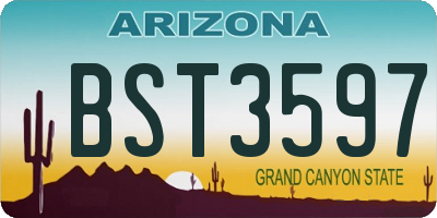 AZ license plate BST3597