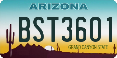AZ license plate BST3601