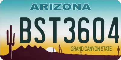 AZ license plate BST3604