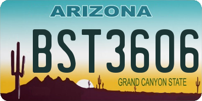 AZ license plate BST3606