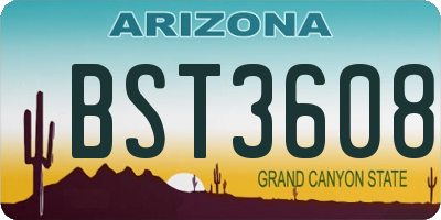 AZ license plate BST3608