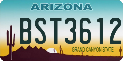 AZ license plate BST3612