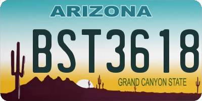 AZ license plate BST3618