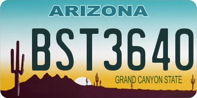 AZ license plate BST3640