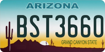 AZ license plate BST3660