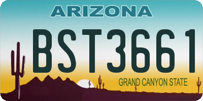 AZ license plate BST3661