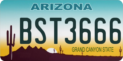 AZ license plate BST3666