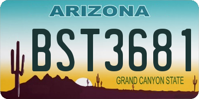 AZ license plate BST3681