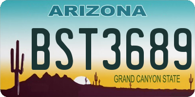 AZ license plate BST3689