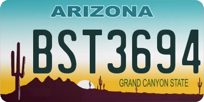 AZ license plate BST3694