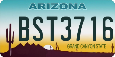 AZ license plate BST3716