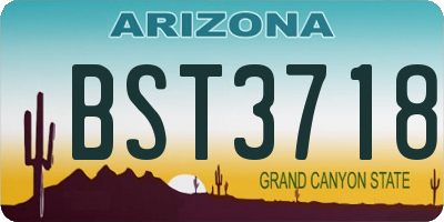 AZ license plate BST3718