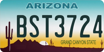 AZ license plate BST3724