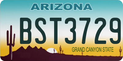 AZ license plate BST3729