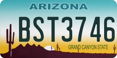 AZ license plate BST3746