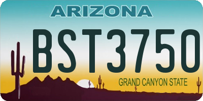 AZ license plate BST3750