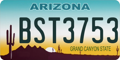 AZ license plate BST3753