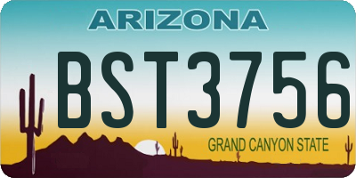 AZ license plate BST3756