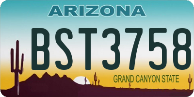 AZ license plate BST3758