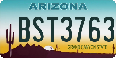 AZ license plate BST3763