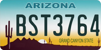 AZ license plate BST3764
