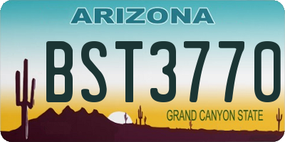 AZ license plate BST3770