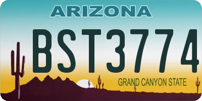 AZ license plate BST3774