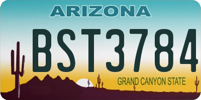 AZ license plate BST3784
