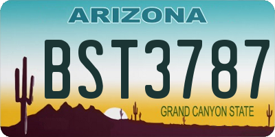 AZ license plate BST3787